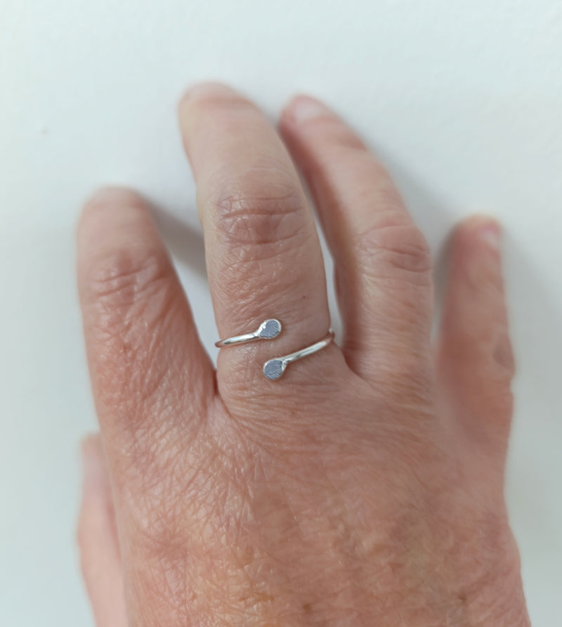 Sterling silver simple snake wrap ring