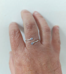 Sterling silver simple snake wrap ring