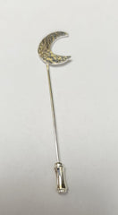 Sterling Silver crescent moon pin brooch