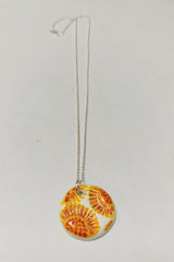 Sunflower imprinted ceramic necklace