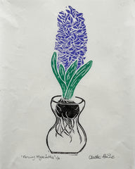 'Forcing Hyacinths' lino print