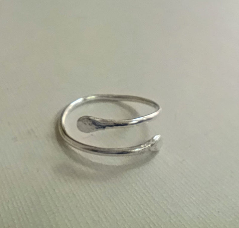 Sterling silver simple snake wrap ring