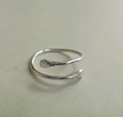 Sterling silver simple snake wrap ring