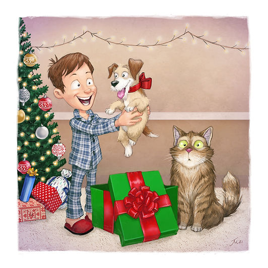 Puppy Christmas present card