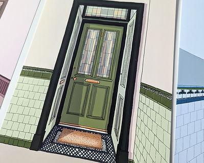 Tenement Door in Green A4 print