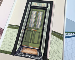 Tenement Door in Green A4 print