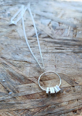 Sterling Silver 'motion' hoop necklace