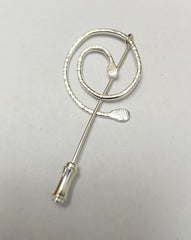 Sterling Silver 'spiral roots' pin brooch