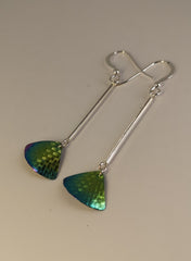 Textured Niobium & sterling silver dangle earrings