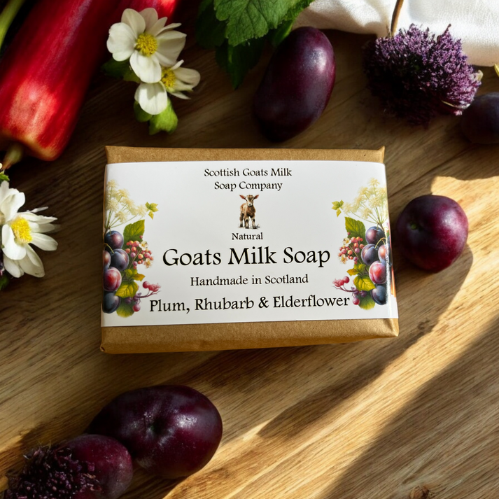 Handmade goats milk soap - Plum, rhubarb & elderflower
