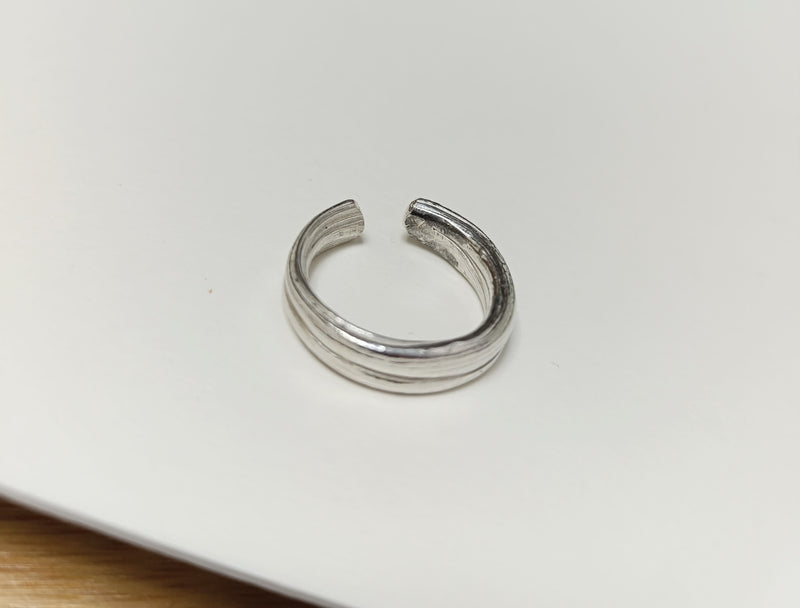 Sterling silver Mitsuro Wax open ring