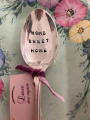 'Home Sweet Home' - hand stamped vintage spoon