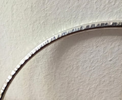 Sterling silver hammered oval bangle