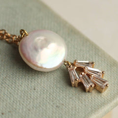 Art Deco pearl and crystal necklace