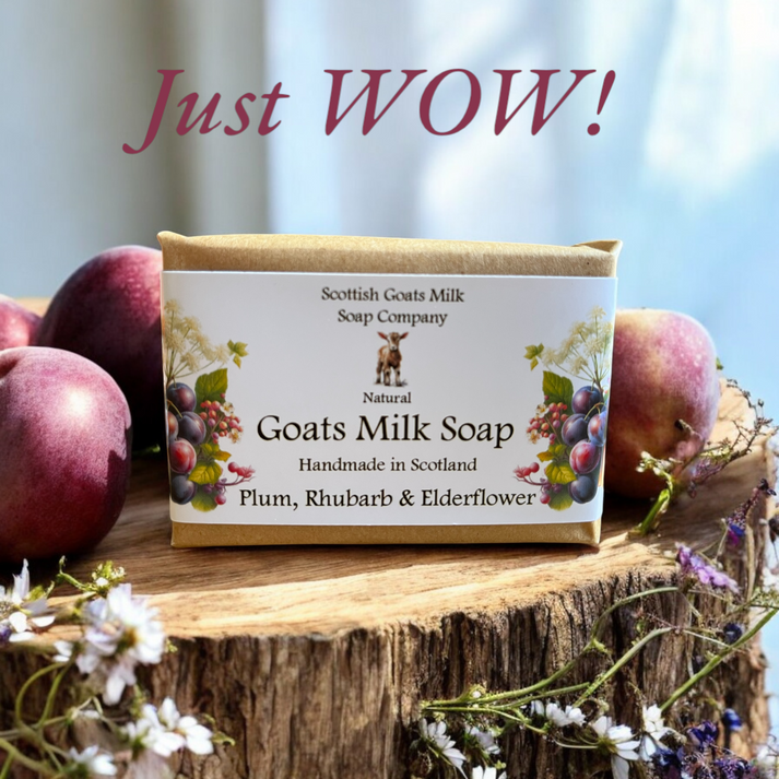 Handmade goats milk soap - Plum, rhubarb & elderflower