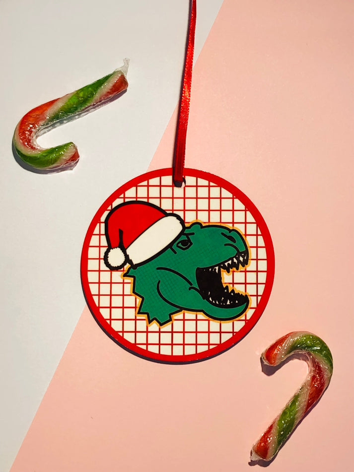 T-Rex Christmas hanging decoration