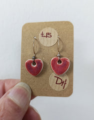 Ceramic heart drop earrings