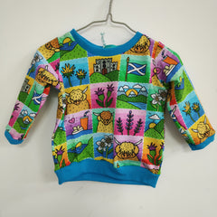 Long sleeved baby t-shirt - Scottish squares print (different sizes available)