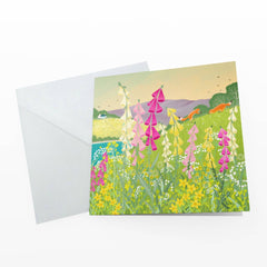 Foxes in Foxgloves card