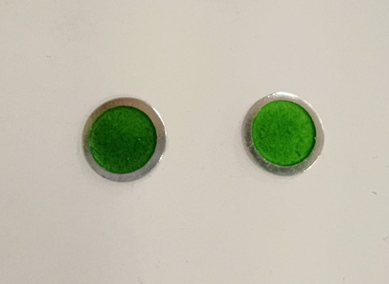 Sterling silver & enamel colourful studs - green