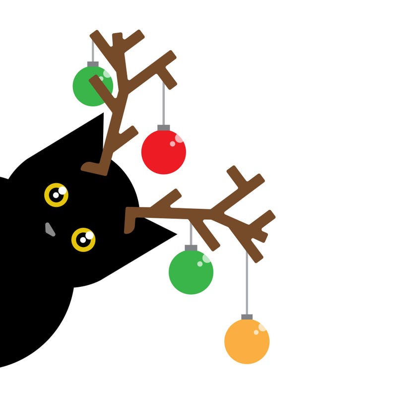 Festive reindeer cat card