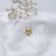Sterling Silver & 22kt gold Crescent Moon pendant