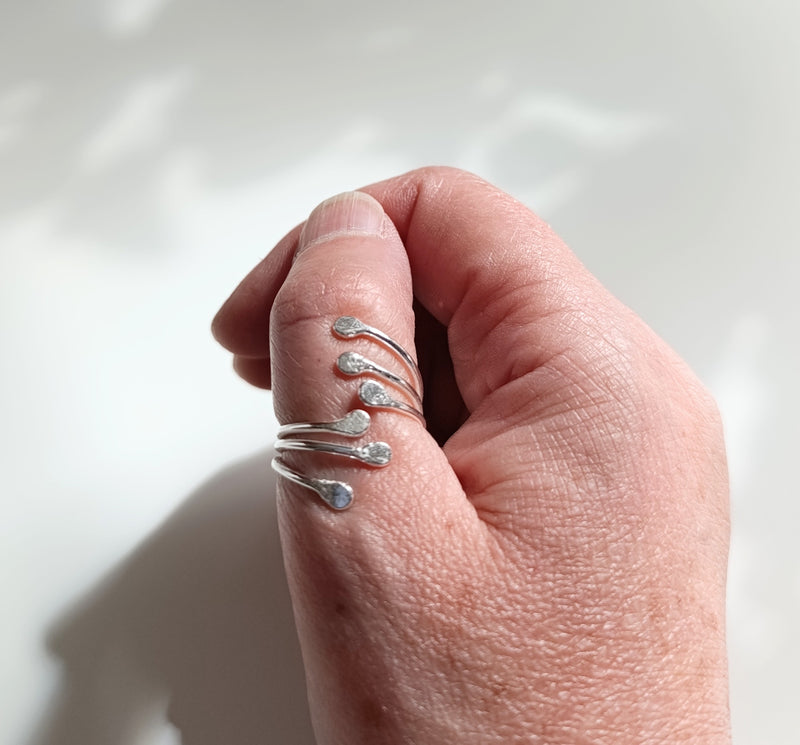 Sterling Silver 'roots' wrap ring