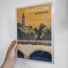 Glasgow Scotland A4 travel poster print
