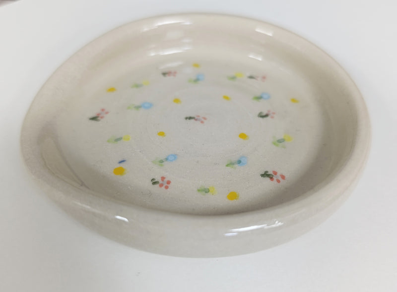 Ceramic spoon rest - hand painted floral