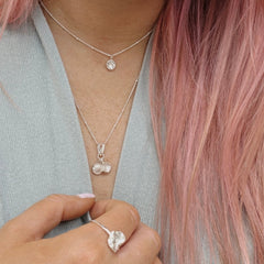 Moondrop Sterling Silver & Rainbow Moonstone Necklace