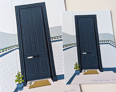 Tenement Door in Blue A4 print