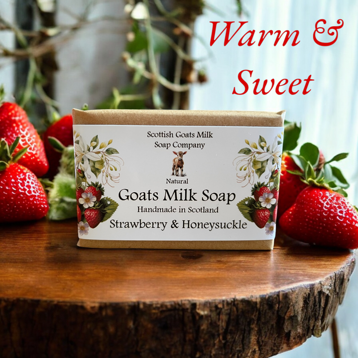 Handmade goats milk soap - Strawberry & Honeysuckle