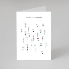 Happy anniversary heart headed flowers
