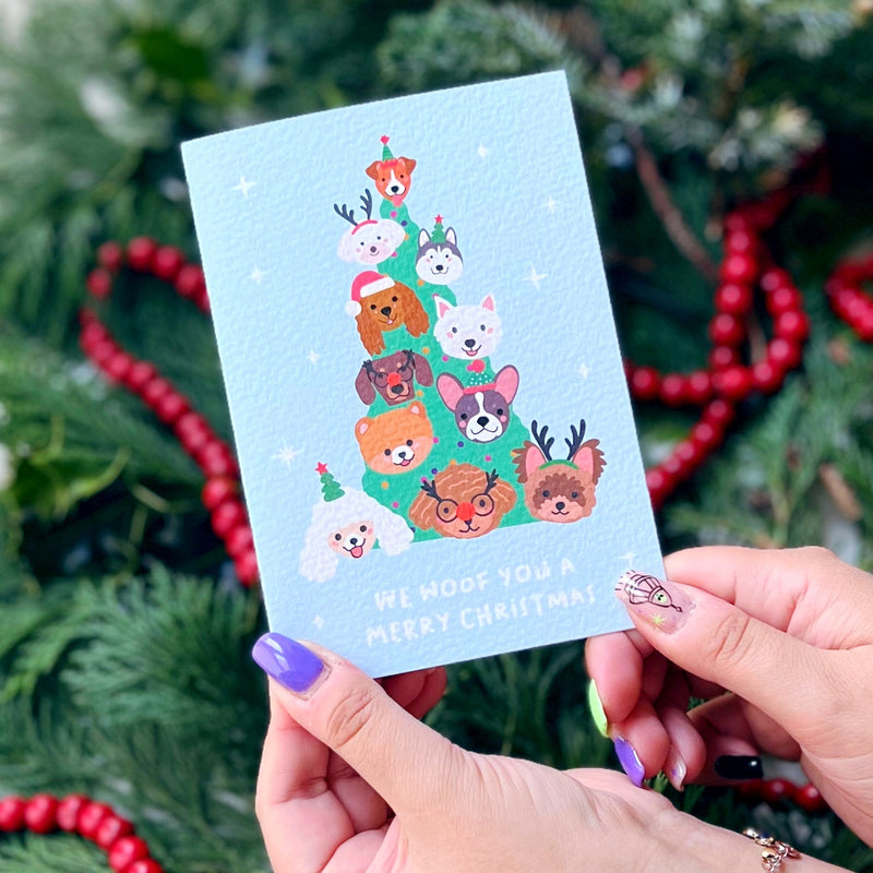 We Woof you a Merry Christmas dogs card