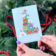 We Woof you a Merry Christmas dogs card