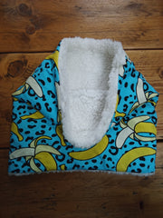 Neck warmer/snood - banana print (adult size)