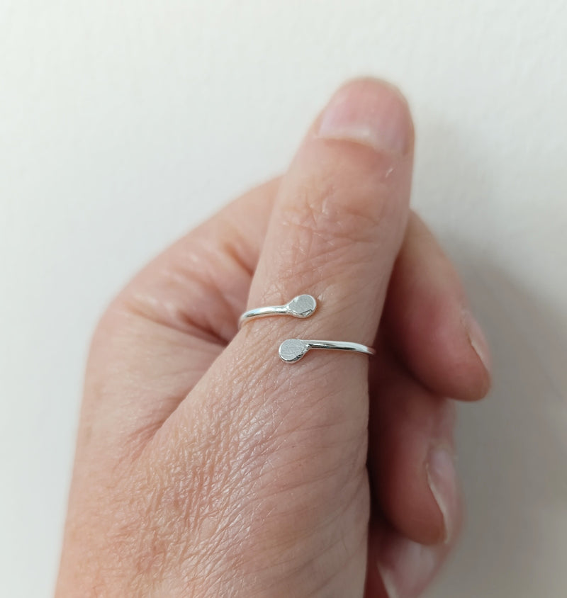 Sterling silver simple snake wrap ring
