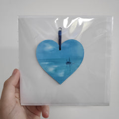 Hand painted heart keepsake card