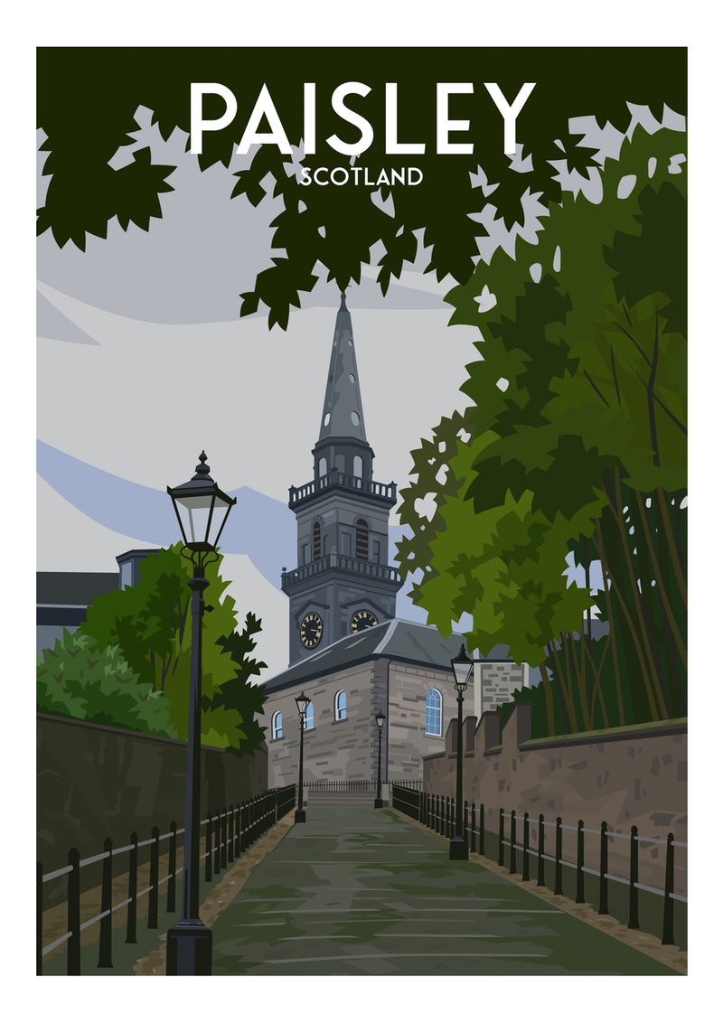 Paisley A4 travel poster print