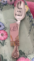 'You are Sweet' hand stamped vintage spoon