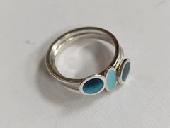 Sterling silver & enamel stacking rings - different colours available