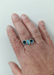 Sterling silver & enamel stacking rings - different colours available