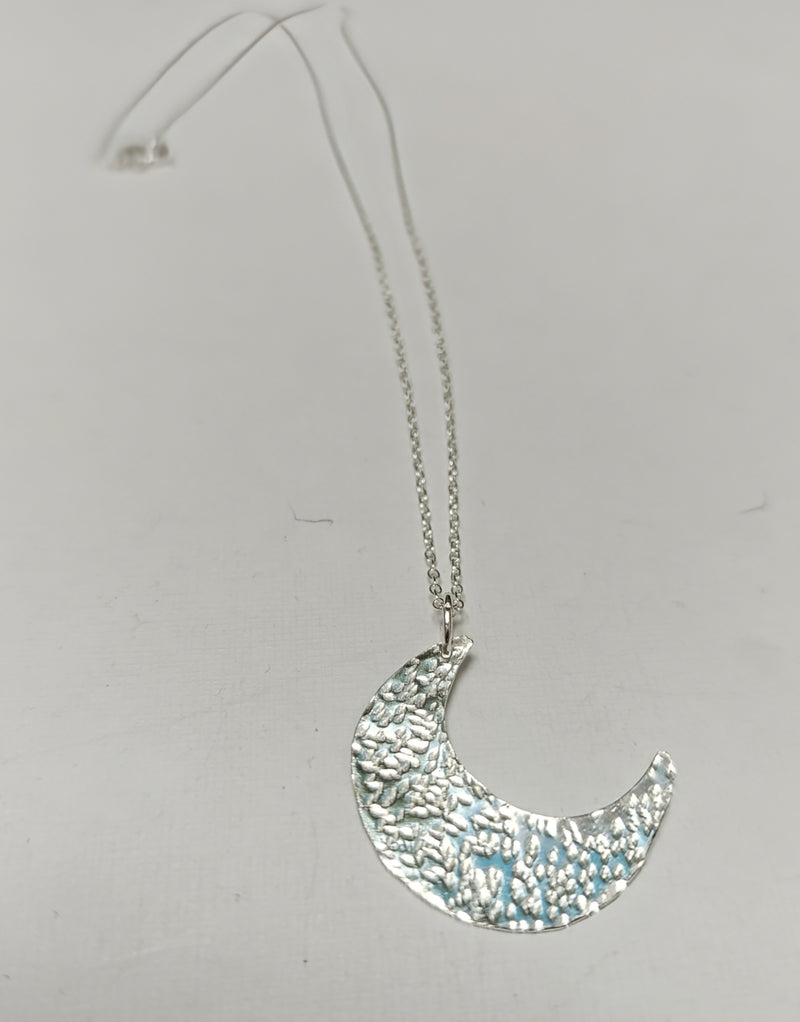 Sterling silver crescent moon pendant