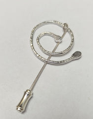 Sterling Silver 'spiral roots' pin brooch