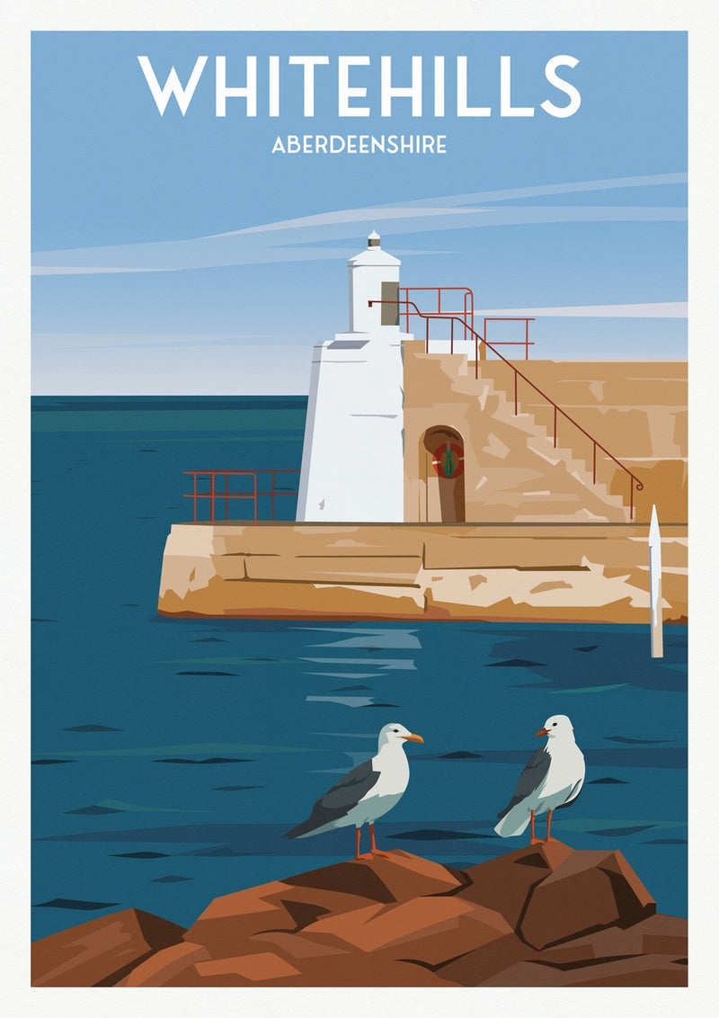 Whitehills, Aberdeenshire A4 travel poster print