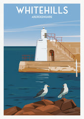 Whitehills, Aberdeenshire A4 travel poster print