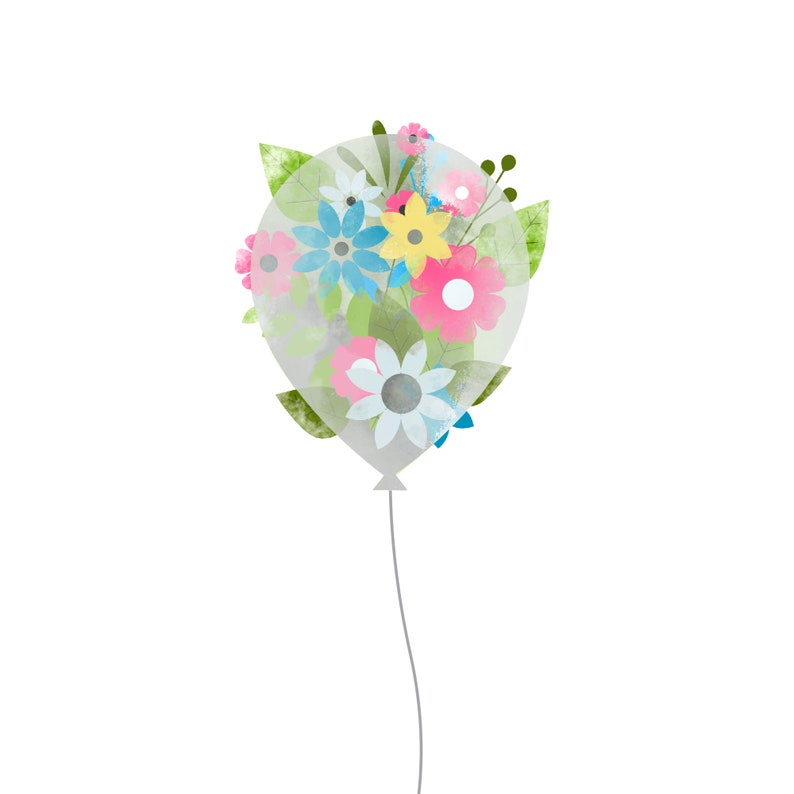 Happy birthday Flower Balloon card