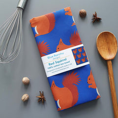 Red Squirrel tea towel