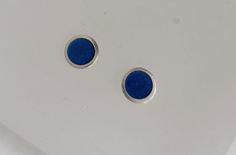 Sterling silver & enamel colourful studs - royal blue