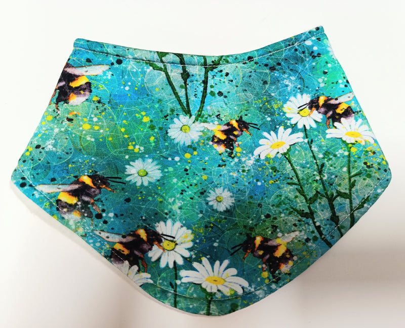 Bandana style bib - bees print